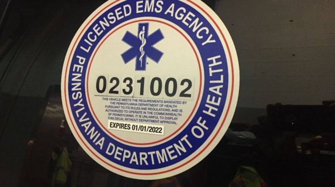 PA Dept of Health recertifies Holiday Park VFD as an EMS Agency