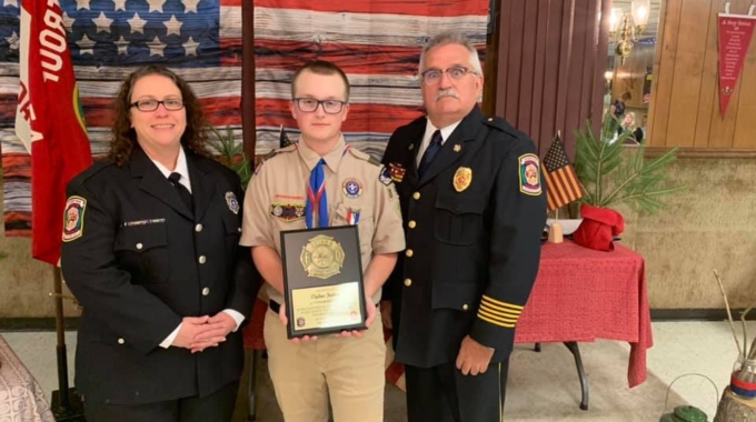 Holiday Park VFD Junior Firefighter earns Boy Scouts highest honor