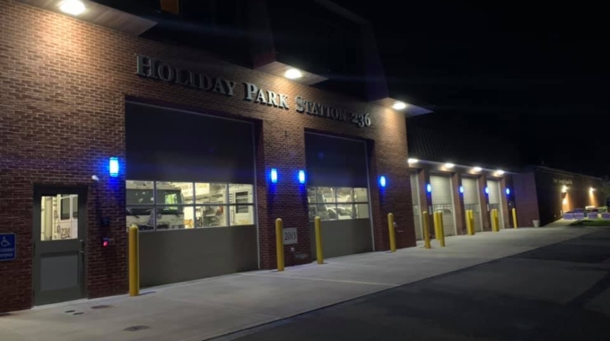 Fire Station Goes Blue in Honor of National EMS Week 2021