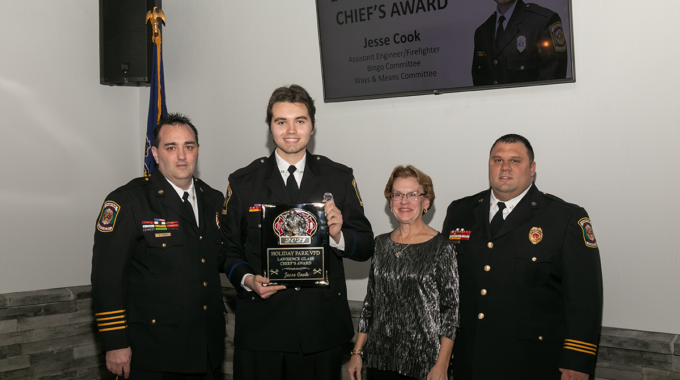 Jesse Cook Receives Chief’s Award from Holiday Park VFD