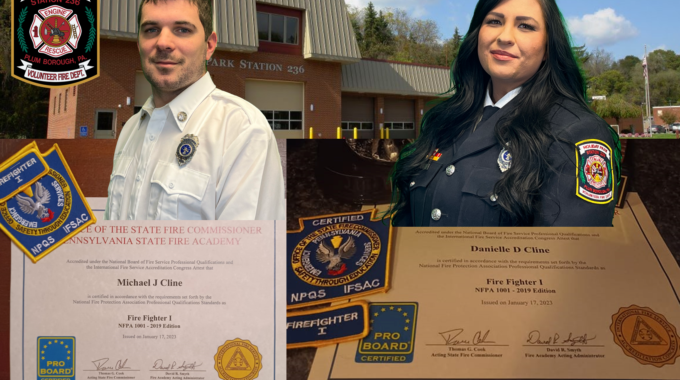 Two Firefighters Earn Firefighter 1 Certification Holiday Park VFD