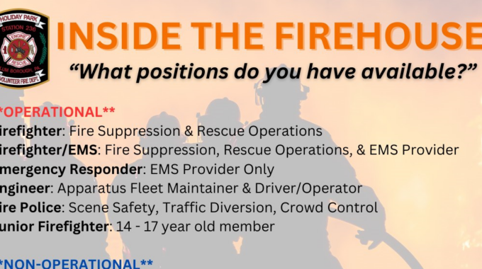 INSIDE THE FIREHOUSE: What Positions Do You Have Available?