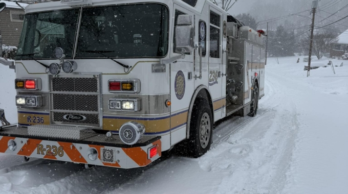 Fire Station Staffed During Massive Winter Snow Storm