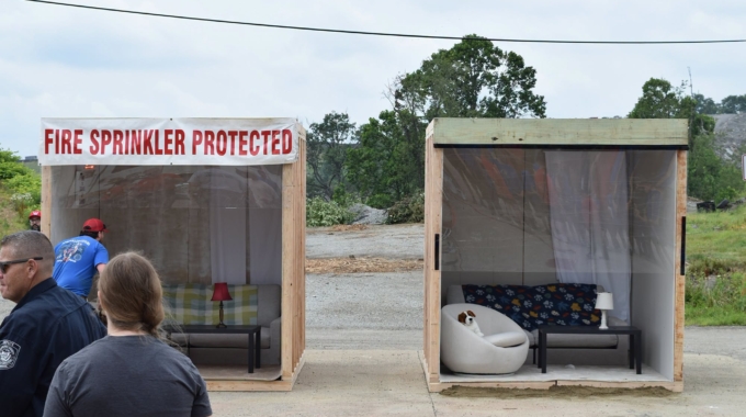 Live Fire Sprinkler System Demonstration at Fire Camp 2026